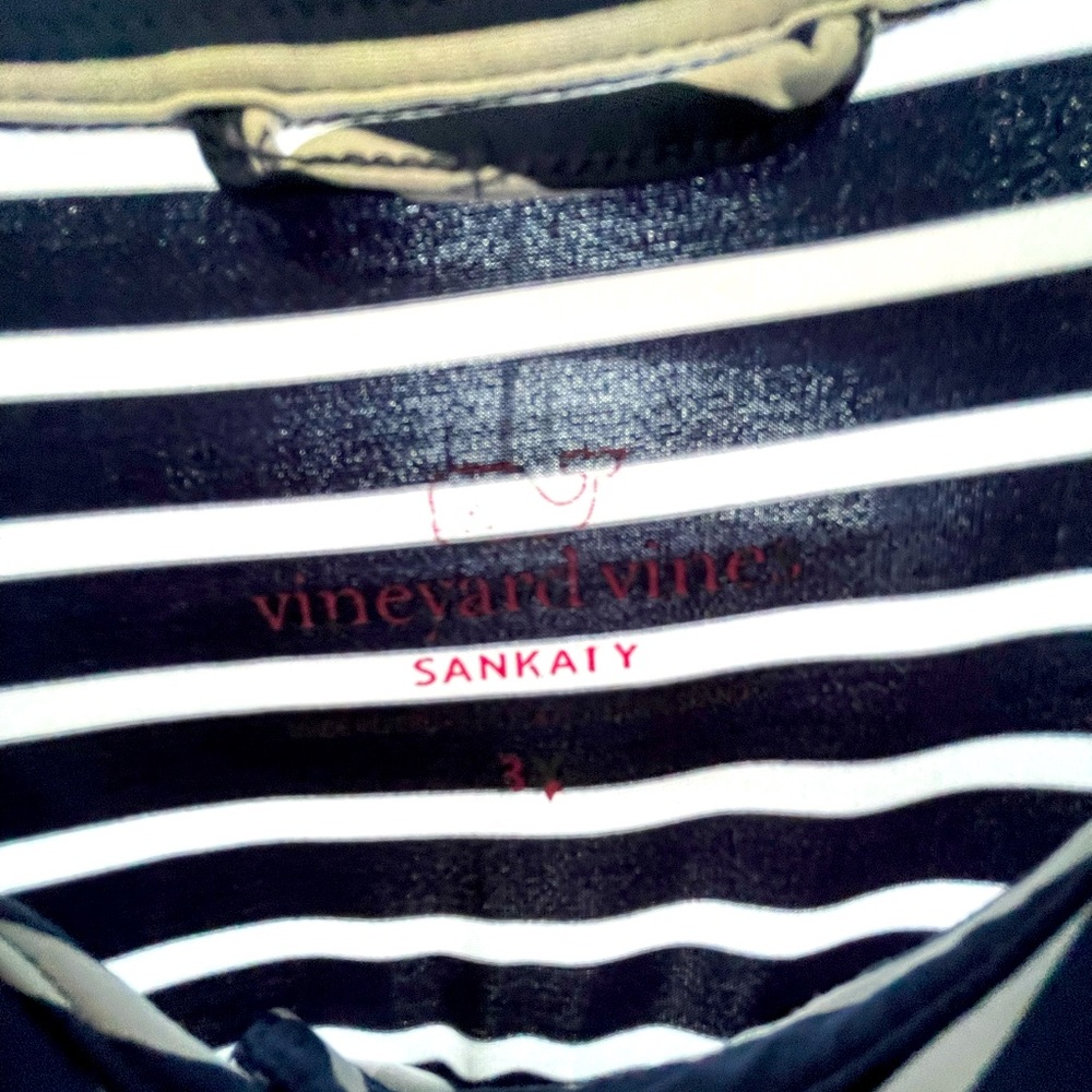 Nautical knee length dress.